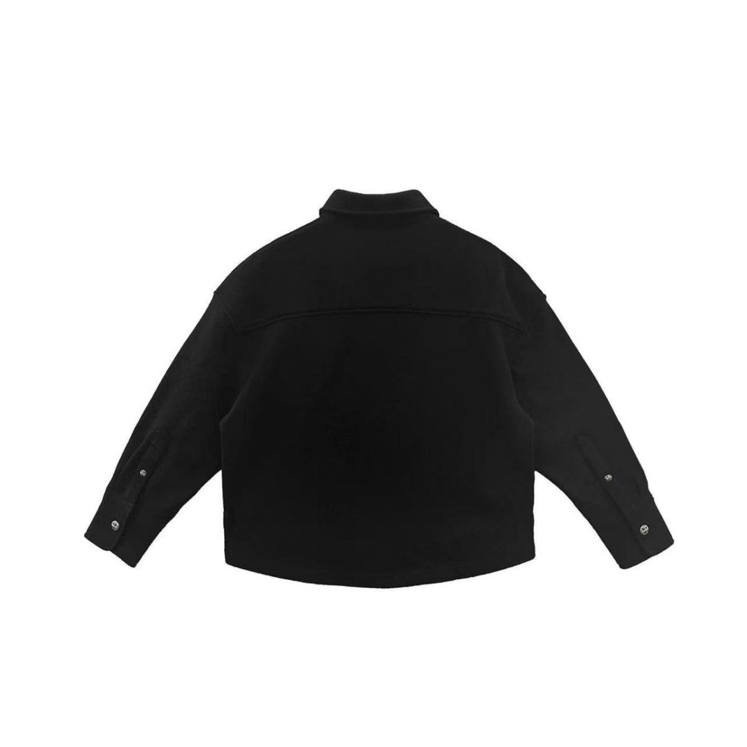 Chrome Hearts Work Dog Black Short Wool Jacket - SHENGLI ROAD MARKET