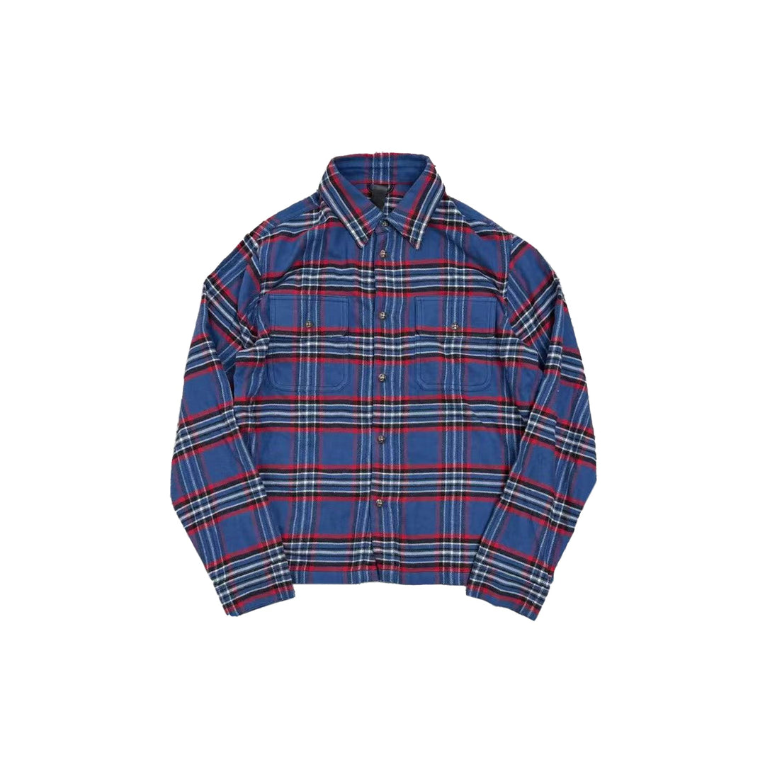Chrome Hearts Work Dog Blue&Red Plaid Shirt Flannel Jacket - SHENGLI ROAD MARKET
