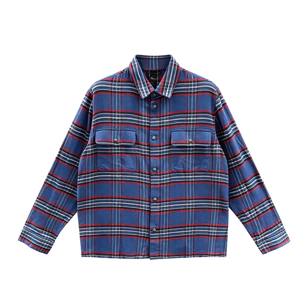 Chrome Hearts Work Dog Blue&Red Plaid Shirt Flannel Jacket - SHENGLI ROAD MARKET