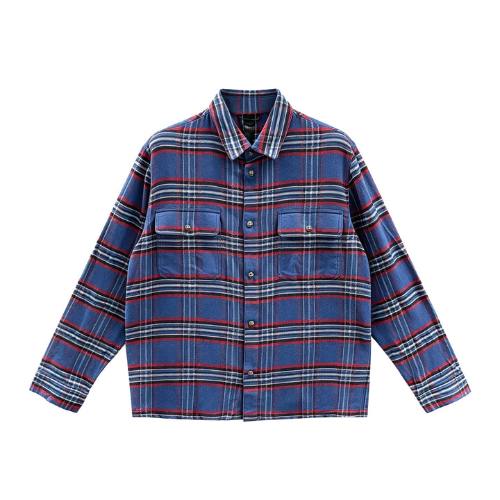 Chrome Hearts Work Dog Blue&Red Plaid Shirt Flannel Jacket - SHENGLI ROAD MARKET