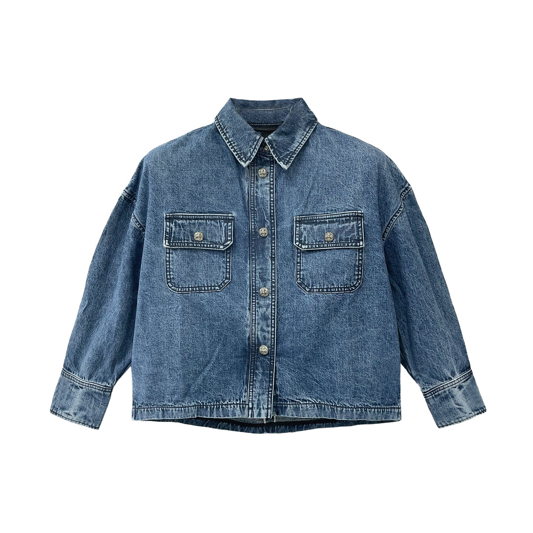 Chrome Hearts Work Dog Denim Cropped Shirt Jacket - SHENGLI ROAD MARKET