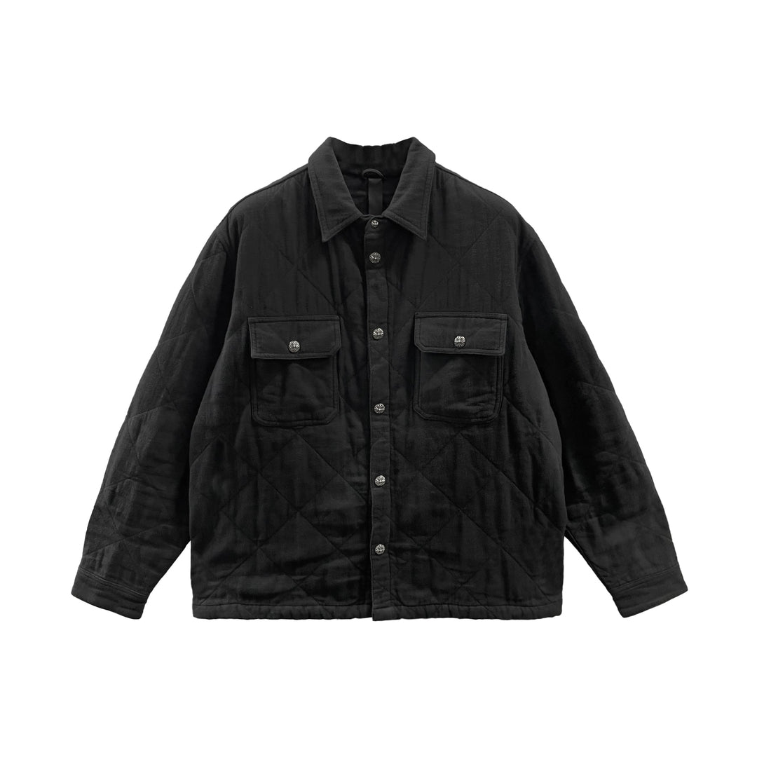 Chrome Hearts Work Dog Quilted Black Shirt Jacket - SHENGLI ROAD MARKET