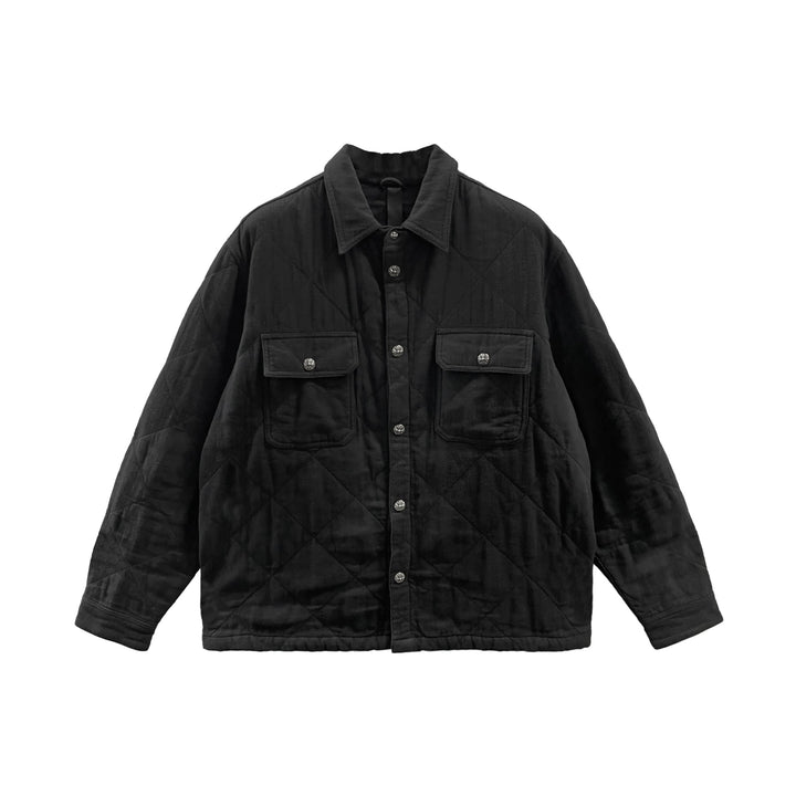 Chrome Hearts Work Dog Quilted Black Shirt Jacket - SHENGLI ROAD MARKET