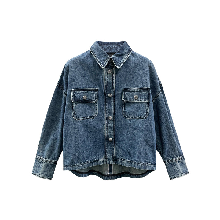 Chrome Hearts Work Dog Women's Cropped Denim Shirt Jacket - SHENGLI ROAD MARKET