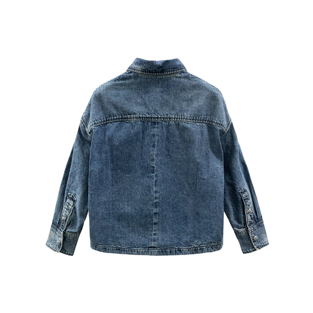 Chrome Hearts Work Dog Women's Cropped Denim Shirt Jacket - SHENGLI ROAD MARKET