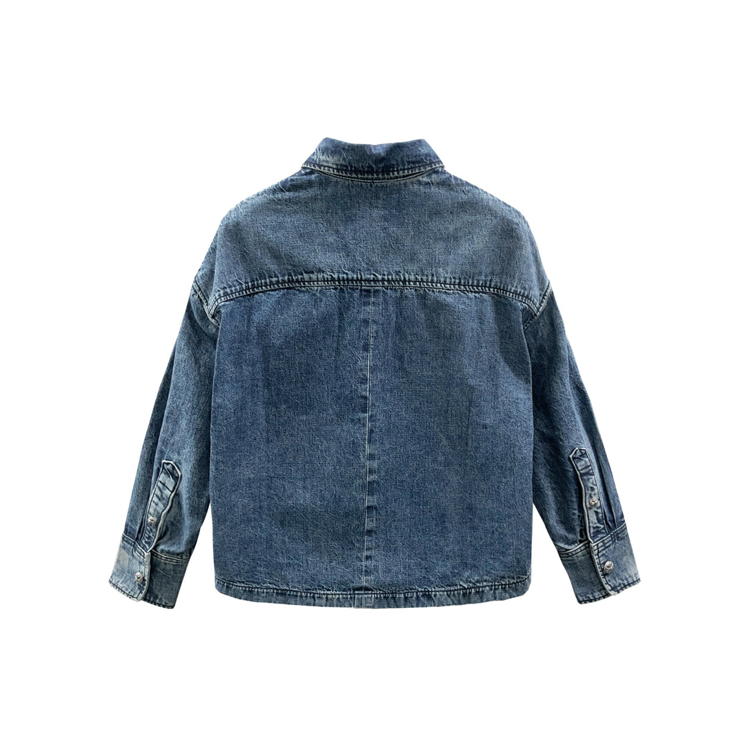 Chrome Hearts Work Dog Women's Cropped Denim Shirt Jacket - SHENGLI ROAD MARKET