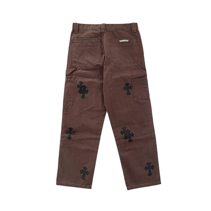 Chrome Hearts Workwear Khaki Black Cross Jeans - SHENGLI ROAD MARKET