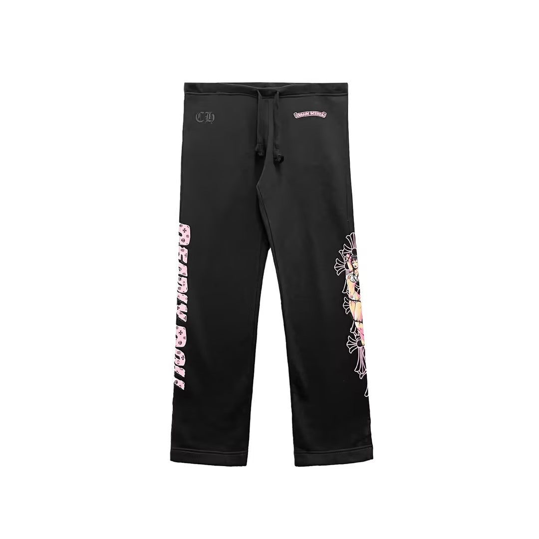 Chrome Hearts X Deadly Doll Pink Comic Girl Pants - SHENGLI ROAD MARKET