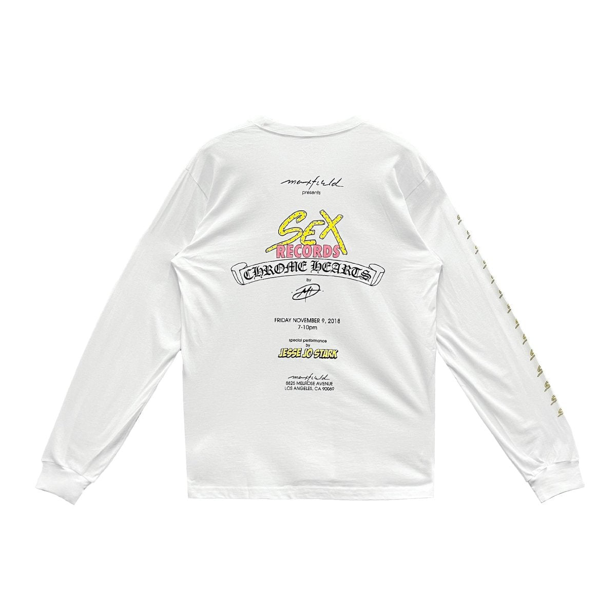 Chrome Hearts X Sex RecordsXMaxfield Limited Long Sleeve Tee - SHENGLI ROAD MARKET