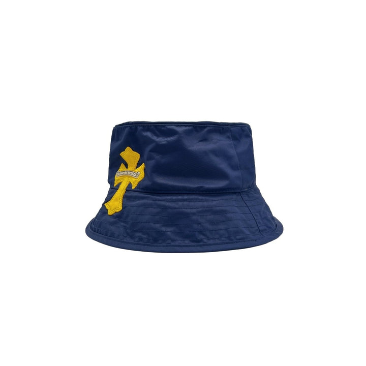 Chrome Hearts Yellow Cross Nylon Navy Blue Fisherman Hat - SHENGLI ROAD MARKET