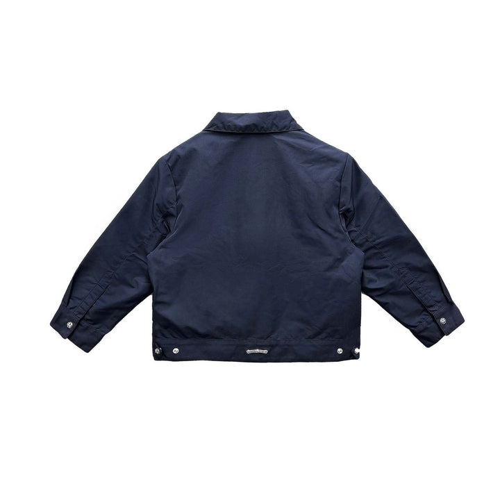 Chrome Hearts Yellow Cross Nylon Navy Utility Zip Shirt - SHENGLI ROAD MARKET