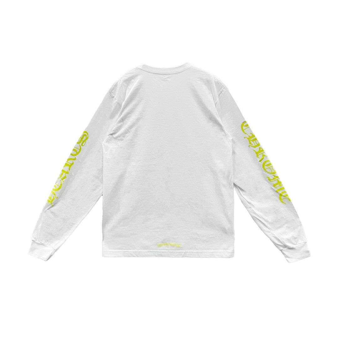 Chrome Hearts Yellow Neck Script Logo Long Sleeve Tee - SHENGLI ROAD MARKET