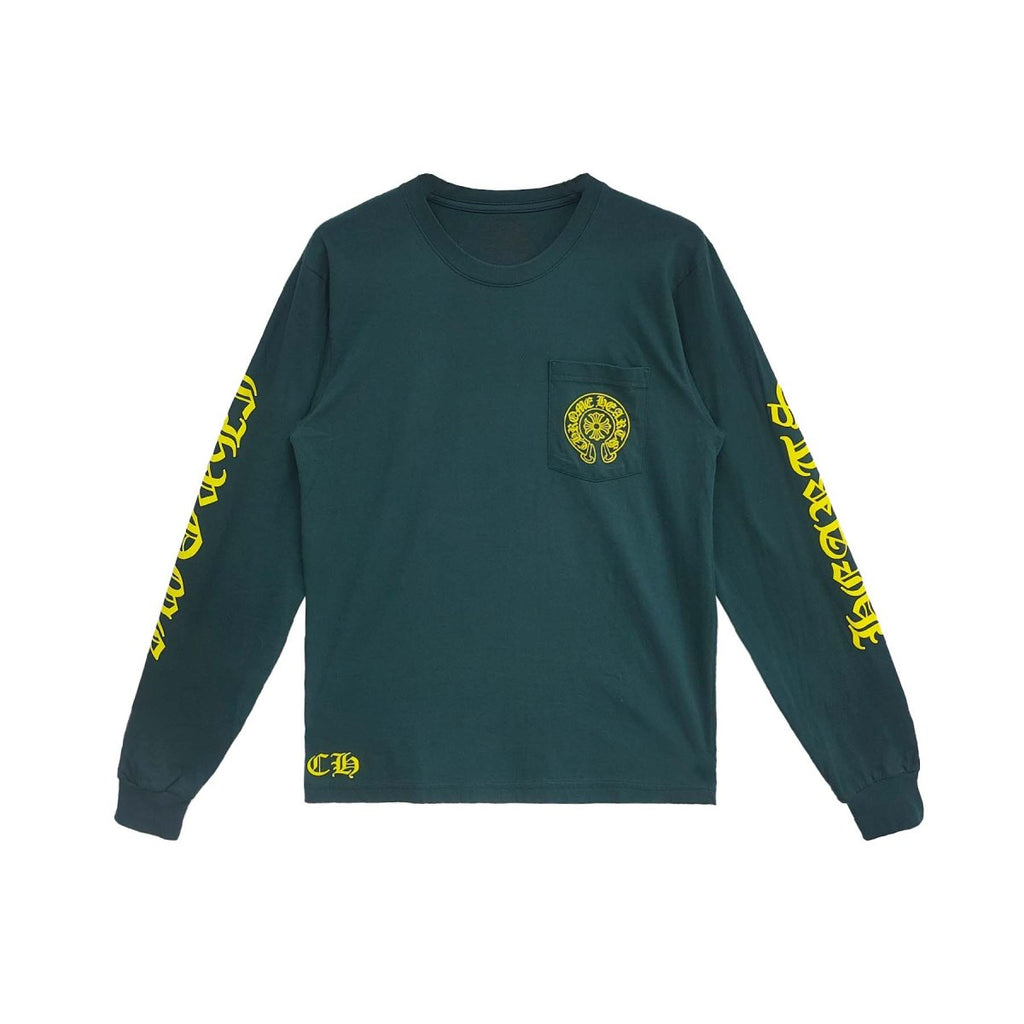 再入荷【CHROME HEARTS】ホースシュー L/S Tシャツ Green/Orange Chrome Hearts Horseshoe L/S T-shirt Green/Orange Men's - US