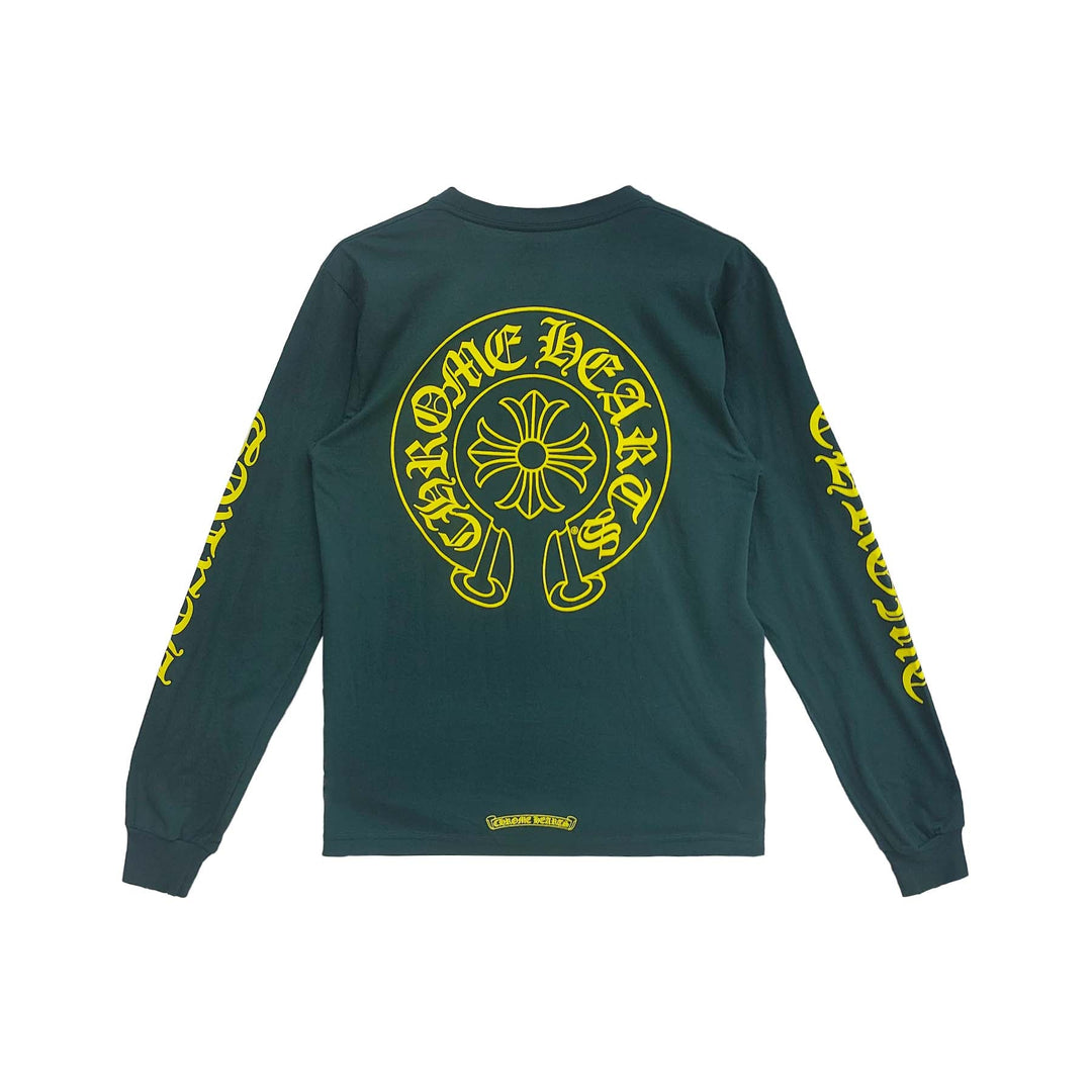 Chrome Hearts Yellow&Green Horseshoe Long Sleeve T-Shirt Tee - SHENGLI ROAD MARKET