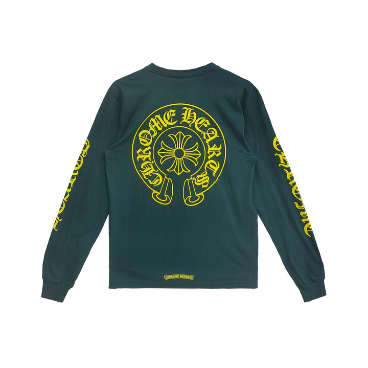 Chrome Hearts Yellow&Green Horseshoe Long Sleeve T-Shirt Tee - SHENGLI ROAD MARKET