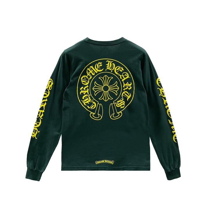 Chrome Hearts Yellow&Green Horseshoe Long Sleeve Tee - SHENGLI ROAD MARKET