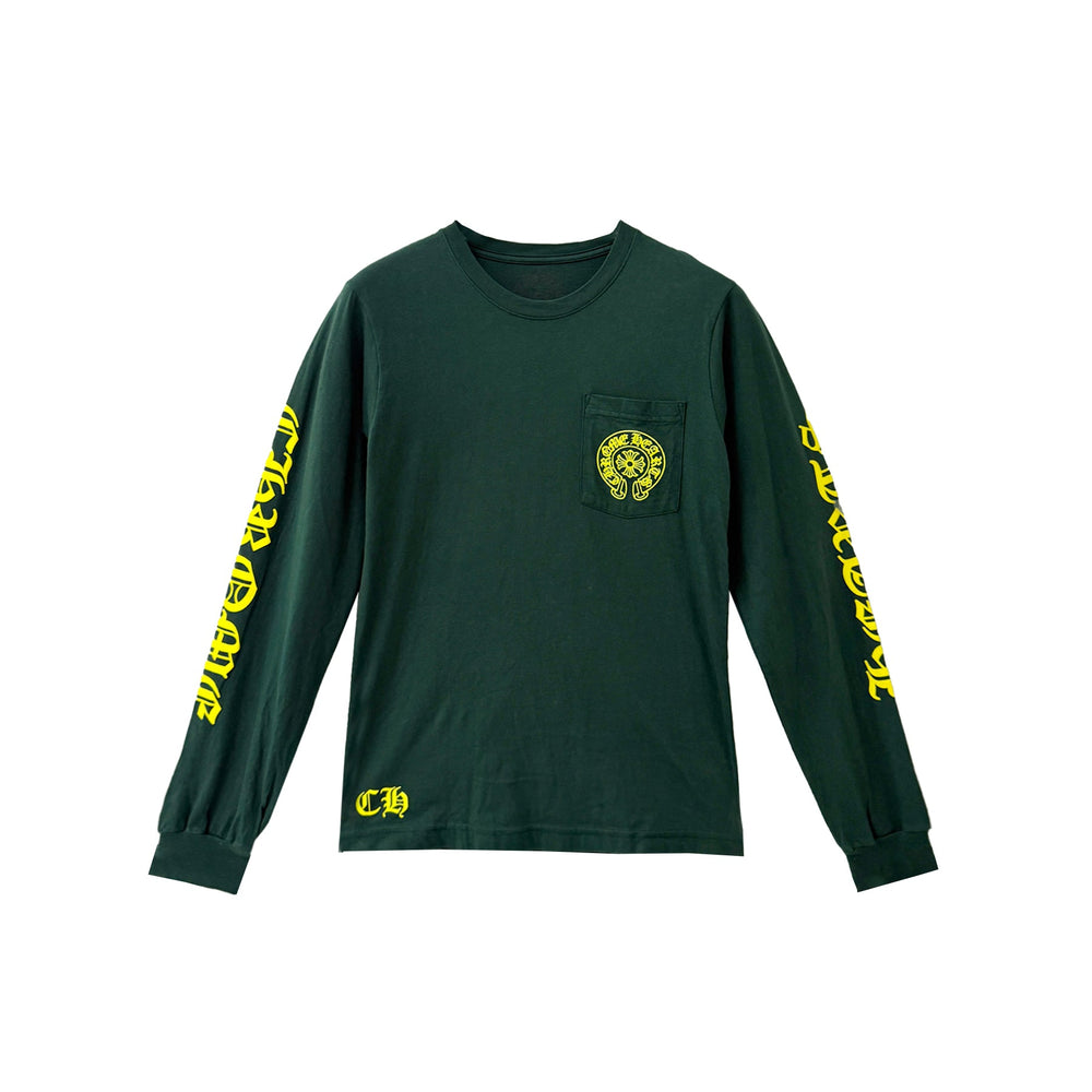 Chrome Hearts Yellow&Green Horseshoe Long Sleeve Tee - SHENGLI ROAD MARKET