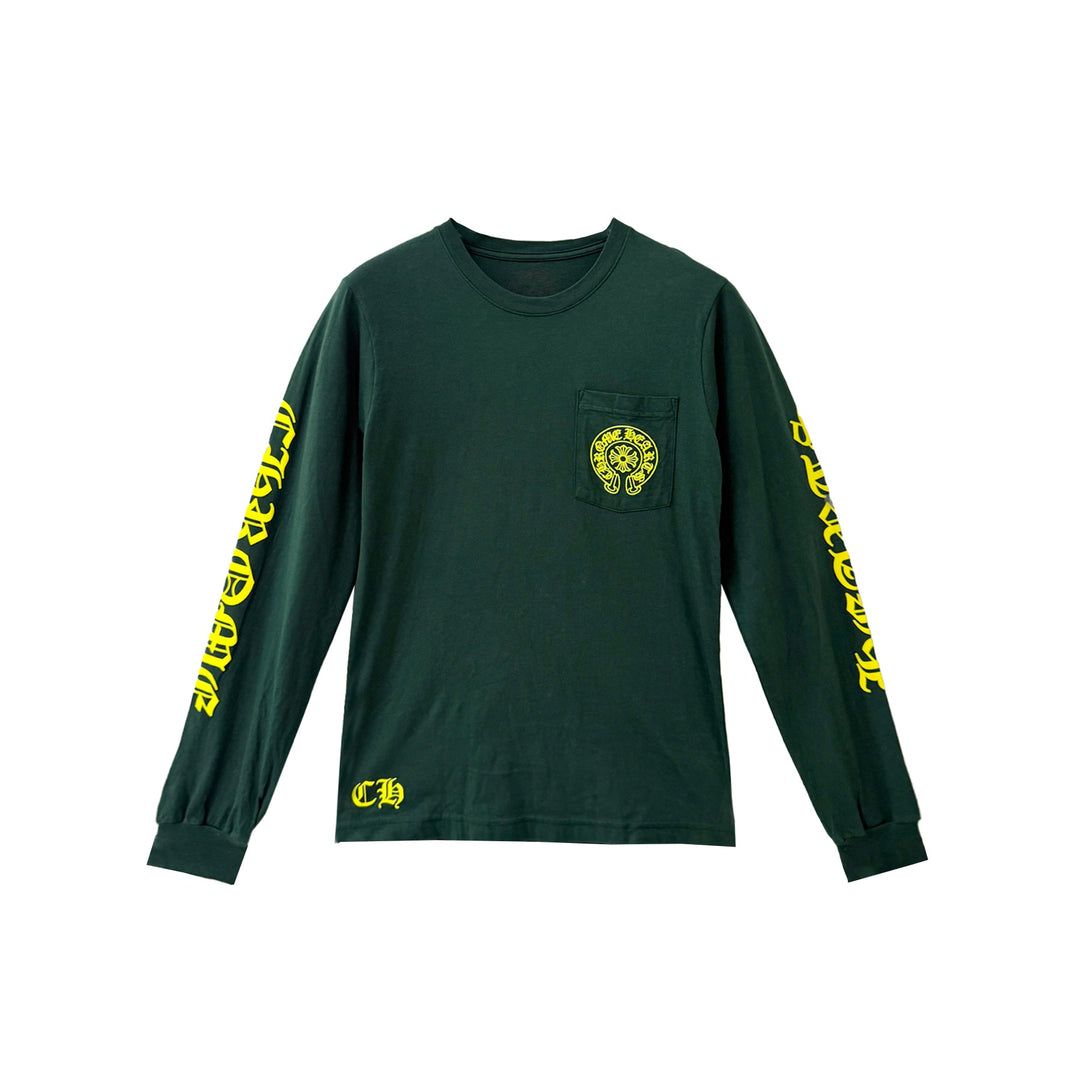 Chrome Hearts Yellow&Green Horseshoe Long Sleeve Tee - SHENGLI ROAD MARKET