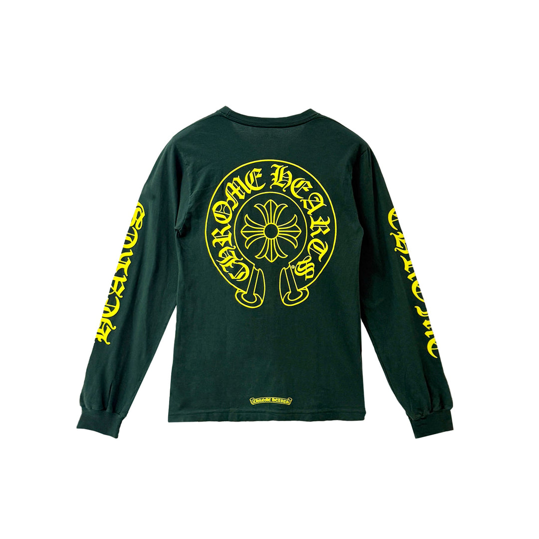 Chrome Hearts Yellow&Green Horseshoe Long Sleeve Tee - SHENGLI ROAD MARKET