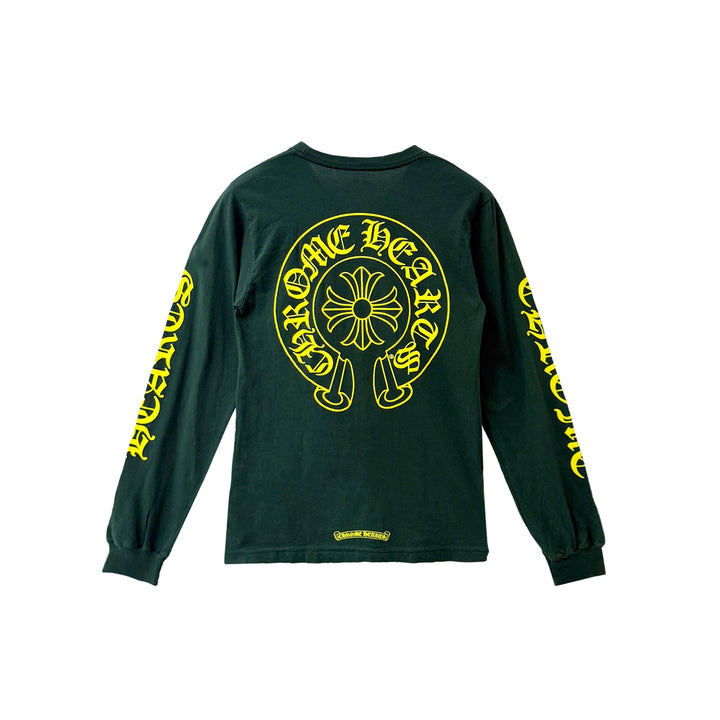 Chrome Hearts Yellow&Green Horseshoe Long Sleeve Tee - SHENGLI ROAD MARKET