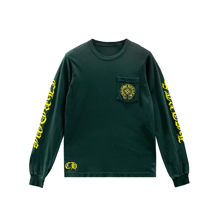 Chrome Hearts Yellow&Green Horseshoe Long Sleeve Tee - SHENGLI ROAD MARKET