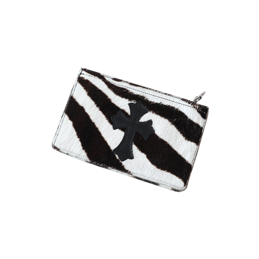 Chrome Hearts Zebra&Pony Hair Cross Patch Card Holder - SHENGLI ROAD MARKET