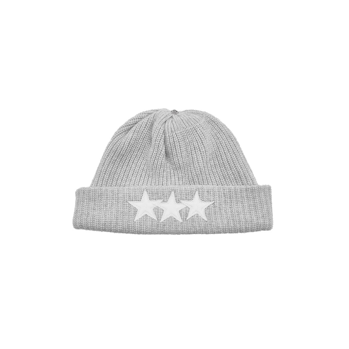 Chrome Heats Cashmere White Star Patch Gray Beanie - SHENGLI ROAD MARKET