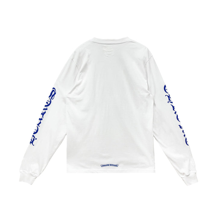 Chrome Hearts Blue Neck Logo Long Sleeve T-Shirt Tee