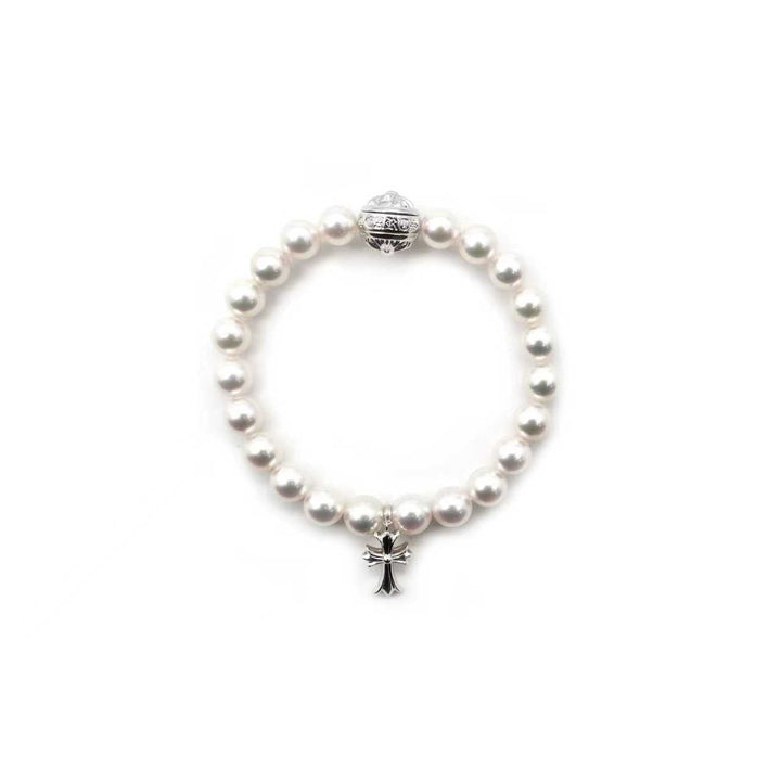 Chrome Hearts Mikimoto White Pearl Bracelet
