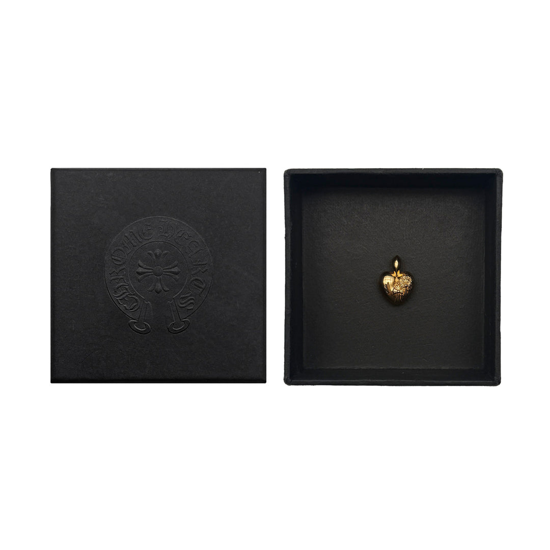Chrome Hearts 22K Gold R.l.P Heart Cemetery Necklace Pendant