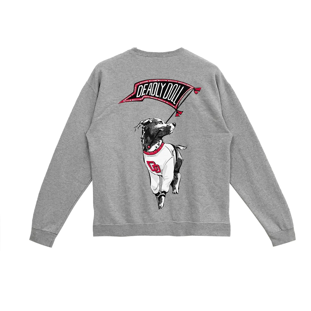 Deadly Doll Billie Goes To College Dog Flag Print Crewneck Sweatshirt - SHENGLI ROAD MARKET