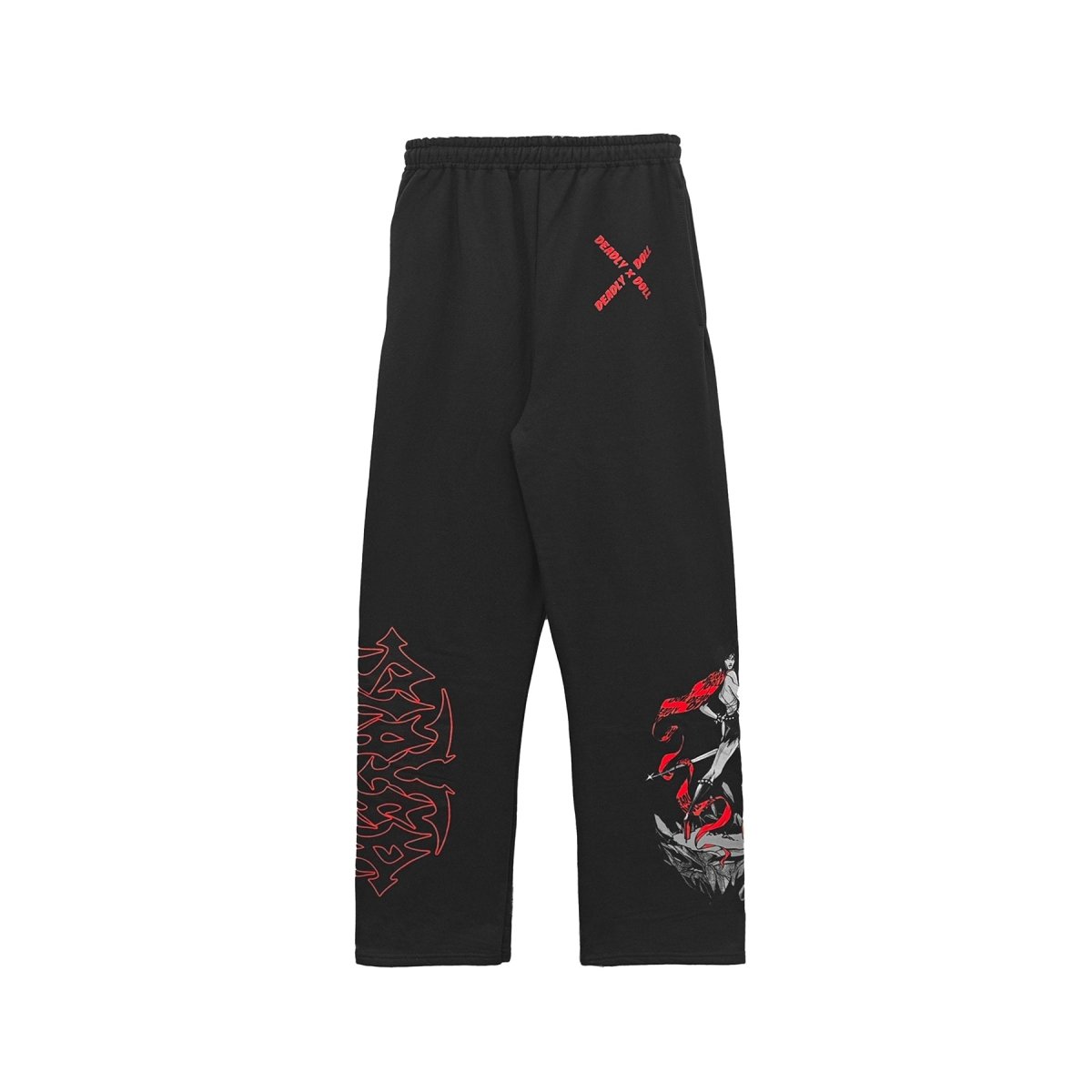 Deadly Doll Black and Red Comic Girl Pants - SHENGLI ROAD MARKET