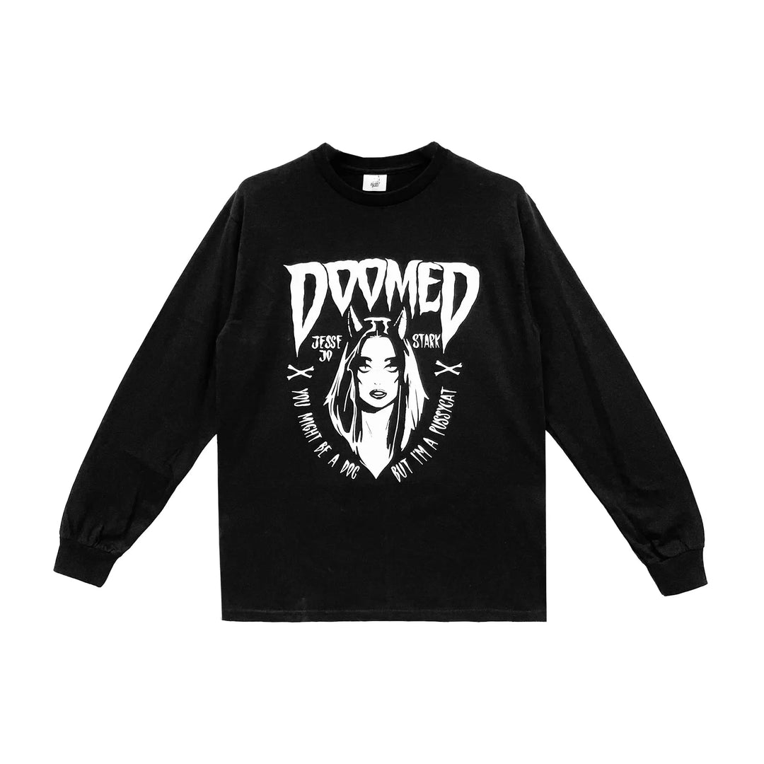 Deadly Doll Doomed Pussycat Long Sleeve Tee - SHENGLI ROAD MARKET