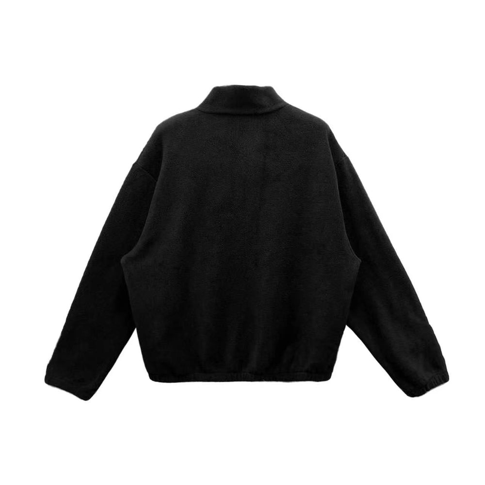 Deadly Doll Fleece Embroidered Half Zip Sweatshirt - SHENGLI ROAD MARKET