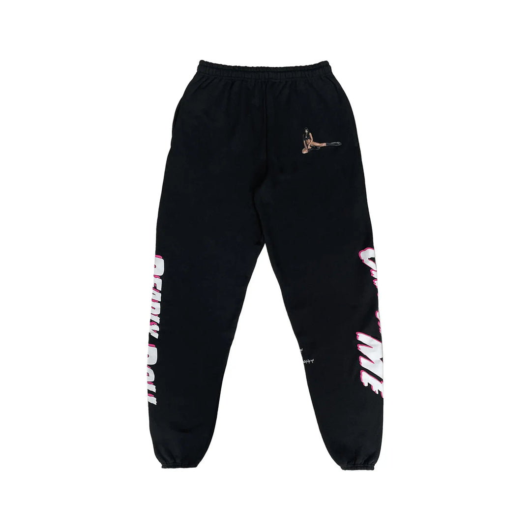 Deadly Doll Girl Graphic Black Sweatpants - SHENGLI ROAD MARKET