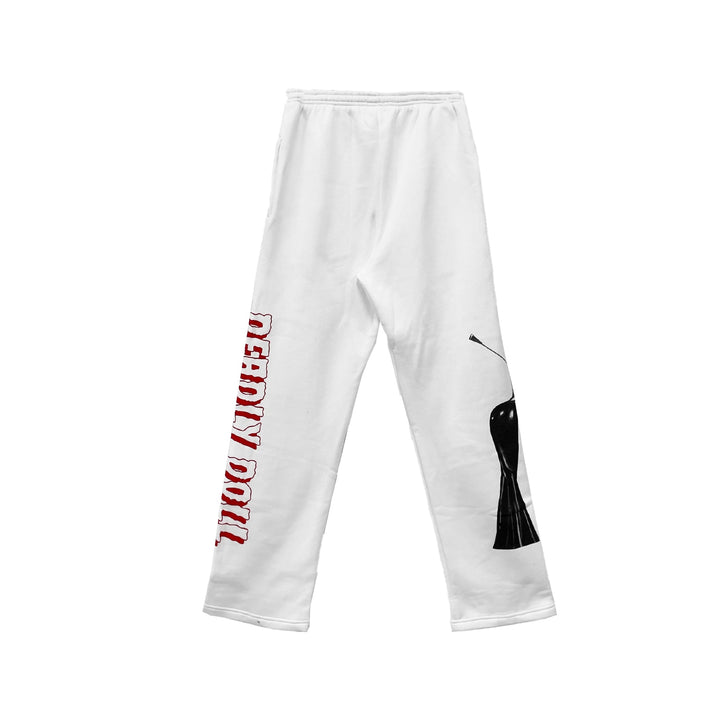 Deadly Doll JJ Fetish White Sweatpants - SHENGLI ROAD MARKET