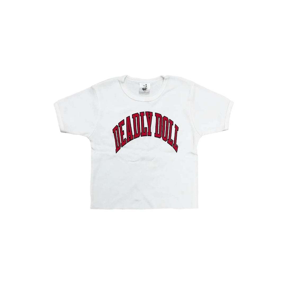 Deadly Doll Mini Red Letter Baby Tee - SHENGLI ROAD MARKET