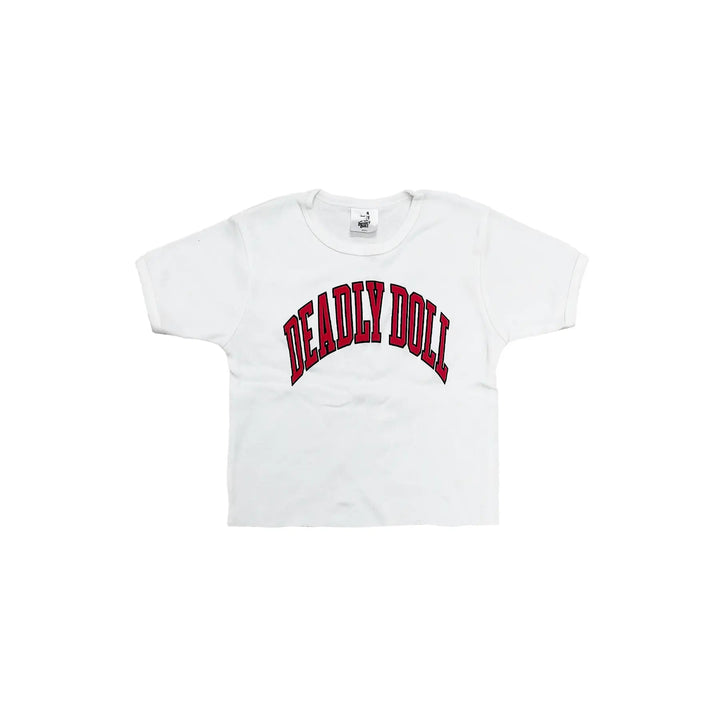 Deadly Doll Mini Red Letter Baby Tee - SHENGLI ROAD MARKET