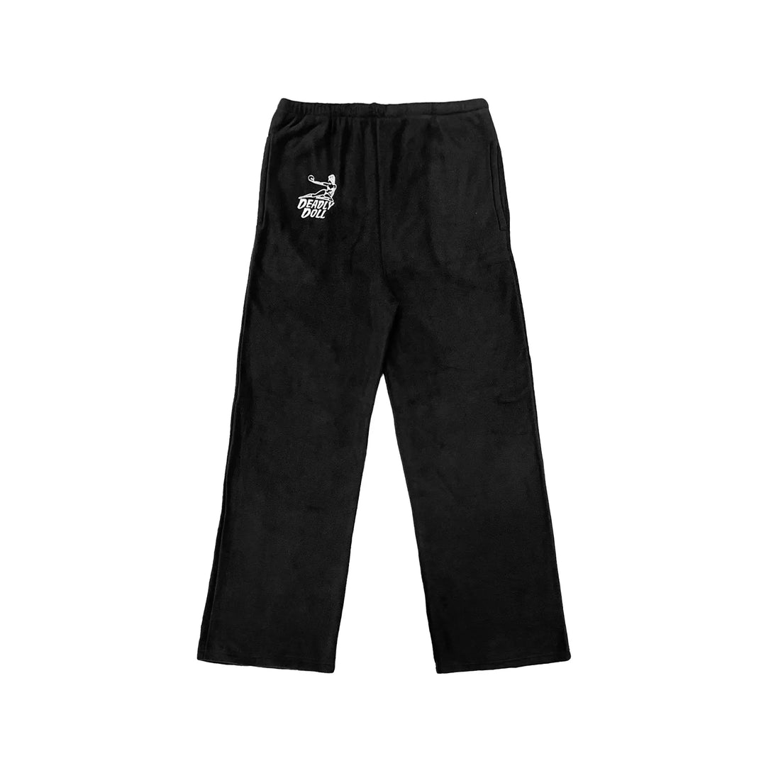 Deadly Doll Portrait Embroidered Fleece Pants - SHENGLI ROAD MARKET