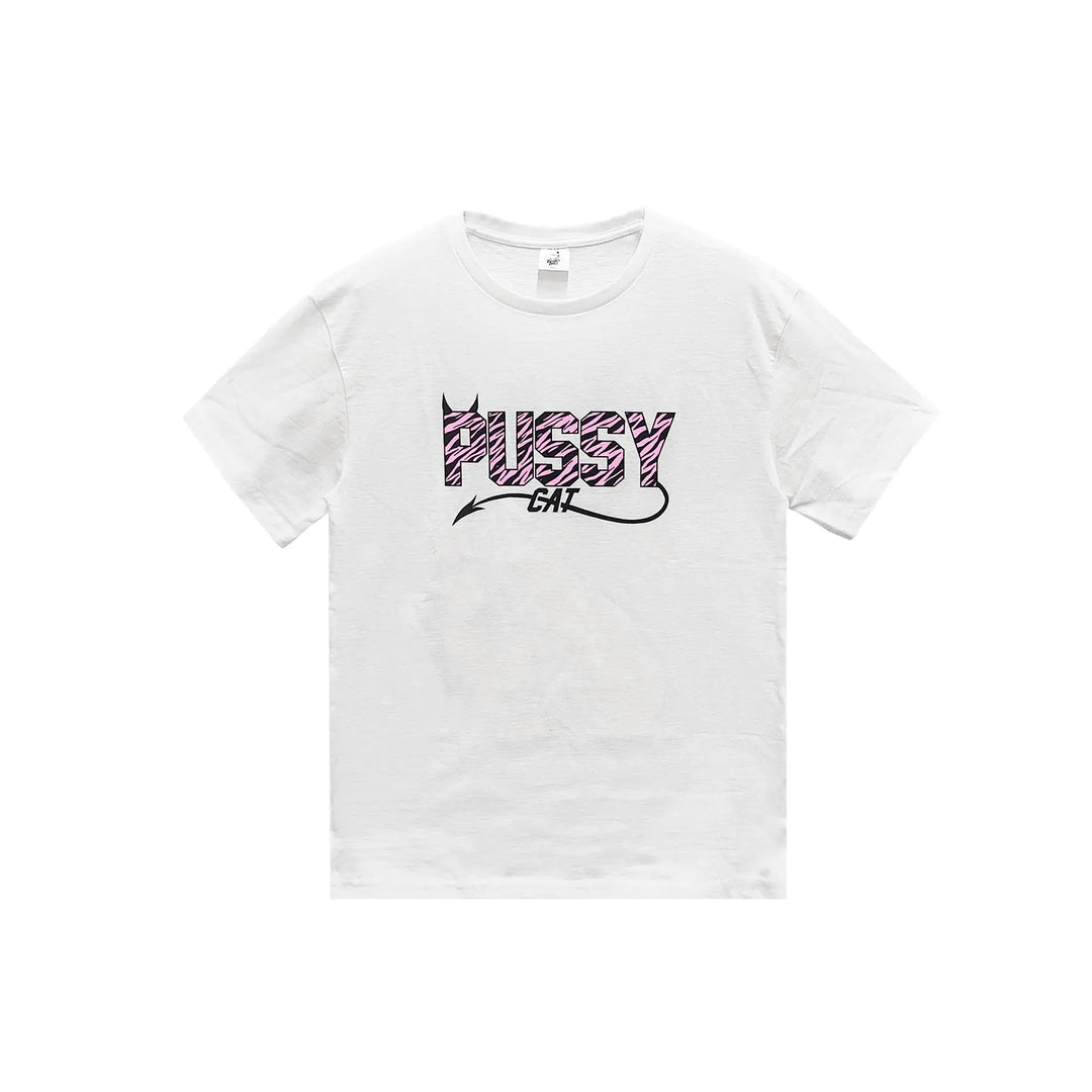 Deadly Doll Pussy Cat Leopard Letter Graphic Tee - SHENGLI ROAD MARKET