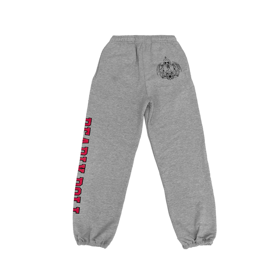 Deadly Doll Red Graphic Gray Sweatpants - SHENGLI ROAD MARKET