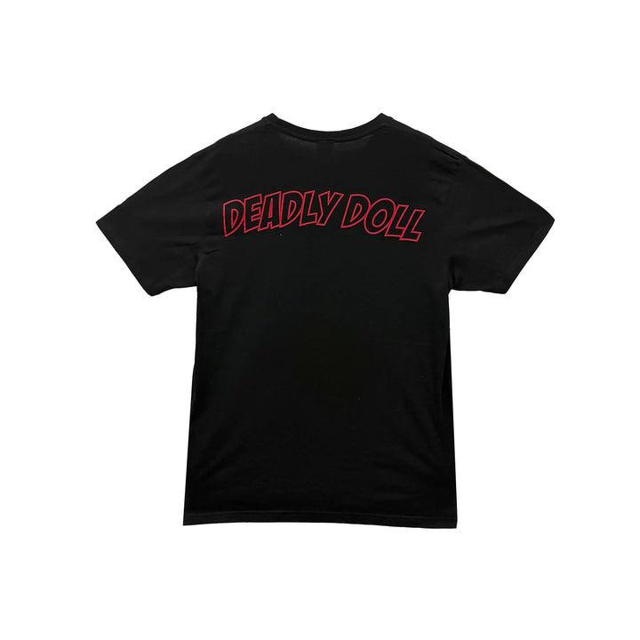 Deadly Doll Red Letter Tee Black - SHENGLI ROAD MARKET