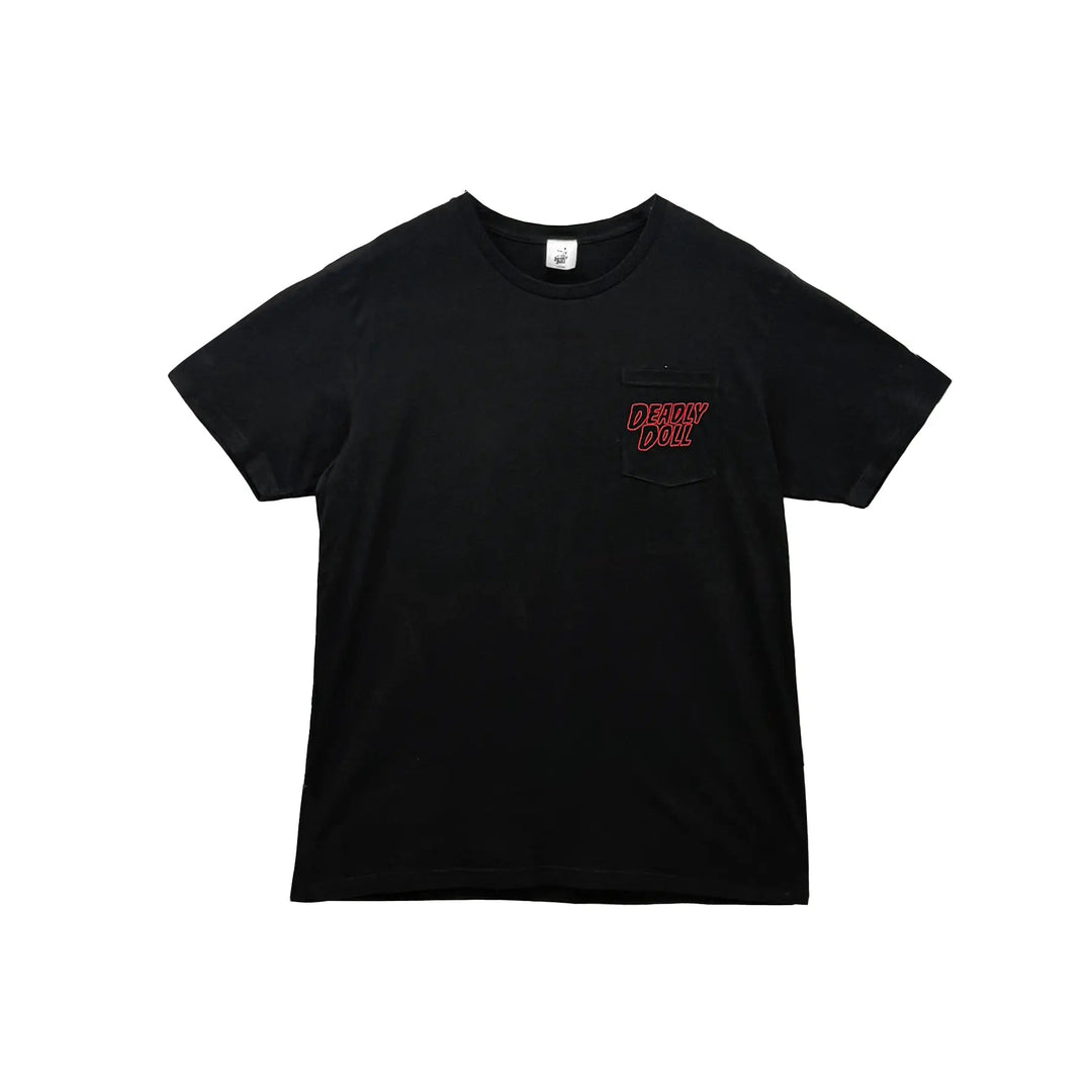 Deadly Doll Red Letter Tee Black - SHENGLI ROAD MARKET
