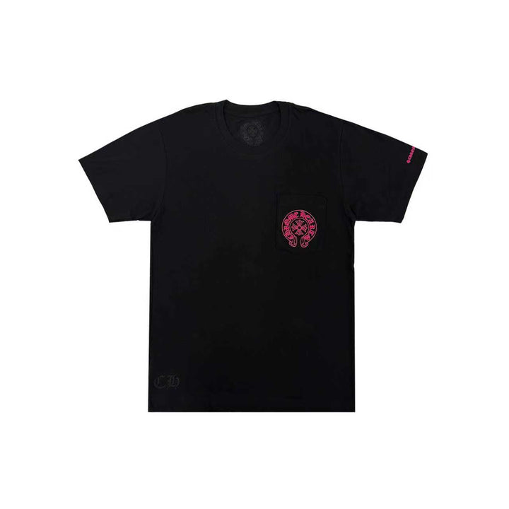 Chrome Hearts Pink Horseshoe Pocket Short Sleeve T-Shirt Tee
