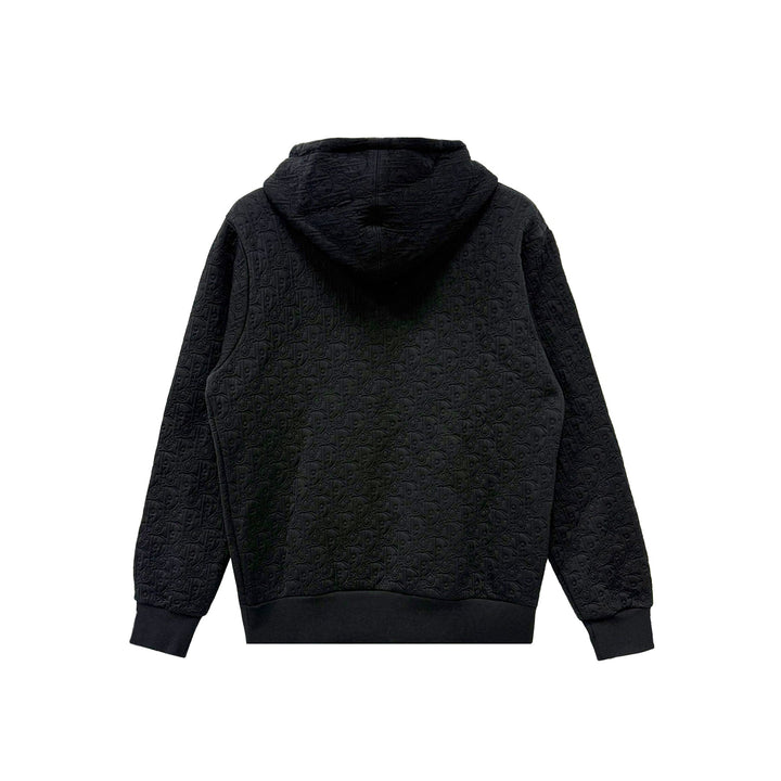 Dior Oblique Tonal Monogram Jacquard Logo Black Pullover Hoodie - SHENGLI ROAD MARKET