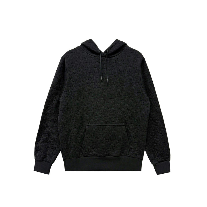 Dior Oblique Tonal Monogram Jacquard Logo Black Pullover Hoodie - SHENGLI ROAD MARKET