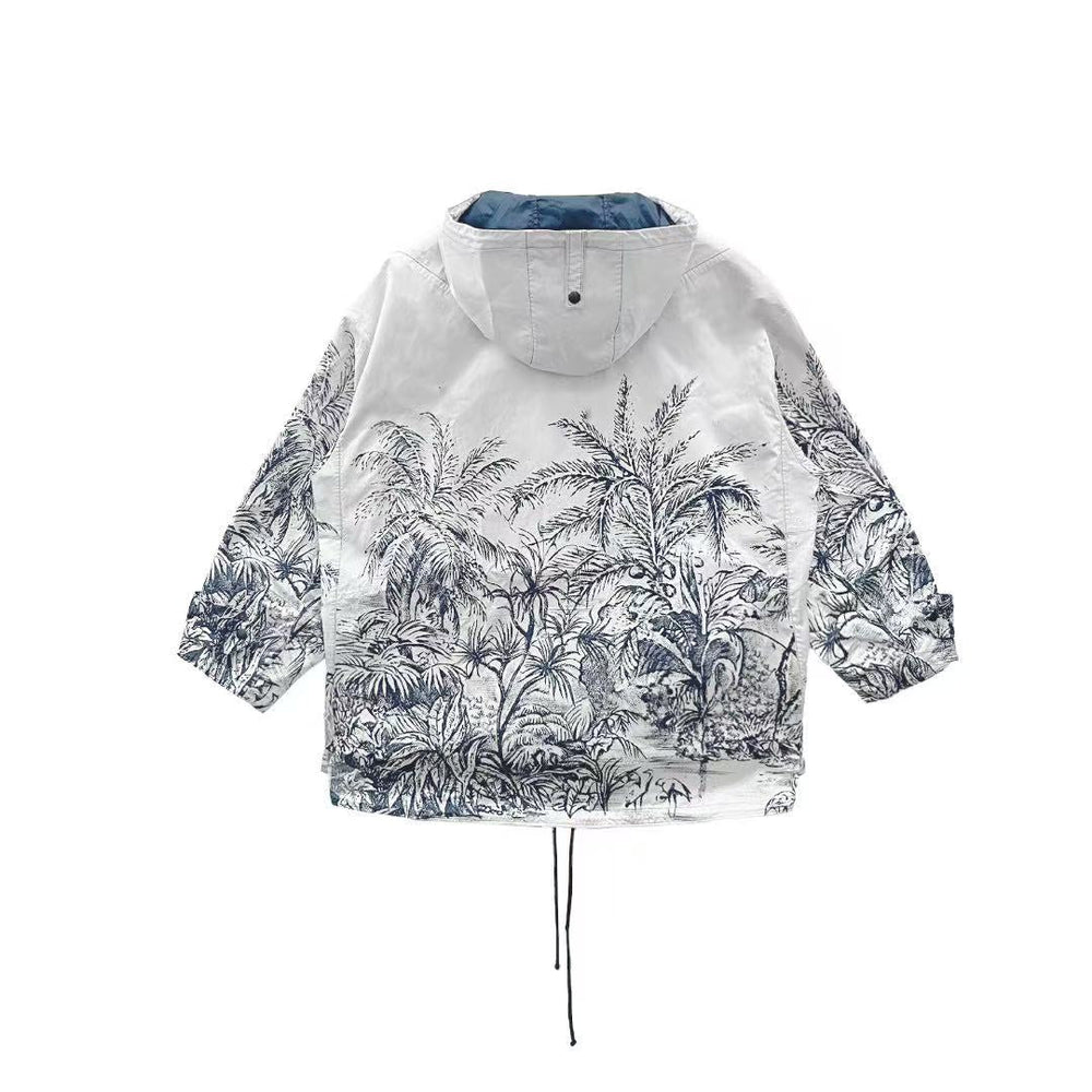 Dior Runway Toile de Jouy Hooded Half-Zip Anorak Jacket - SHENGLI ROAD MARKET