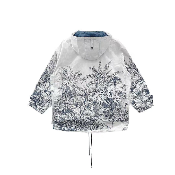 Dior Runway Toile de Jouy Hooded Half-Zip Anorak Jacket - SHENGLI ROAD MARKET