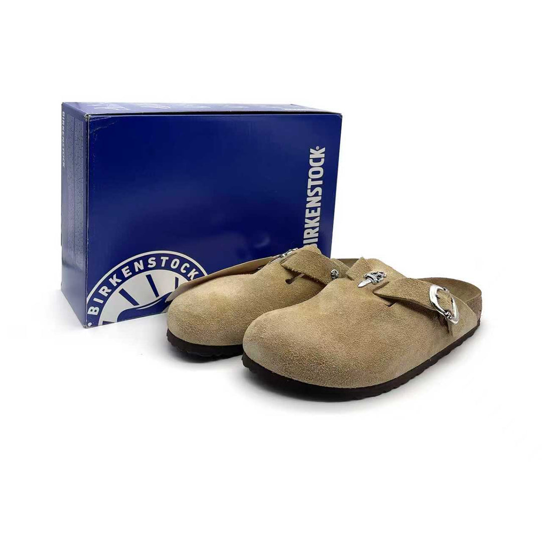 Chrome Hearts Birkenstock Boston Suede Sandals