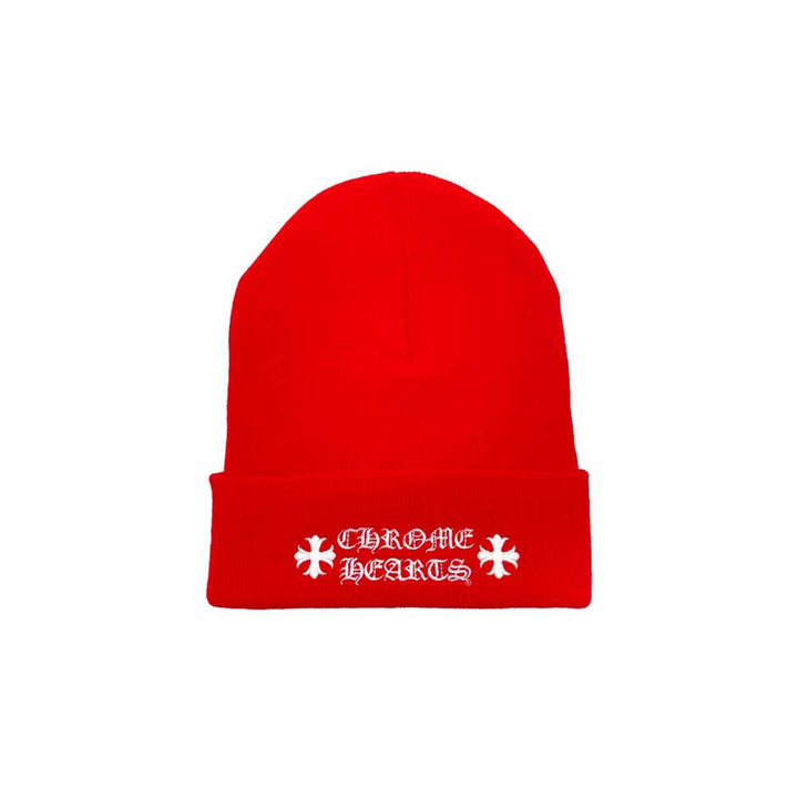 Chrome Hearts Embroidered Red Beanie